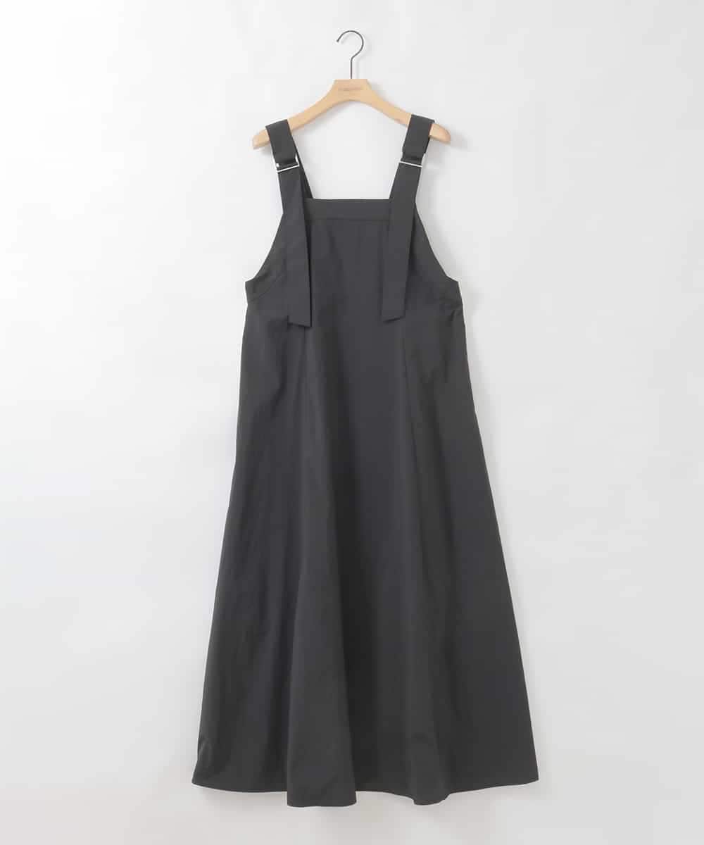 ZMEGE22100 al'aise modulation(アレーズモジュレーション) サイドラインナイロンジャンパースカート ブラック