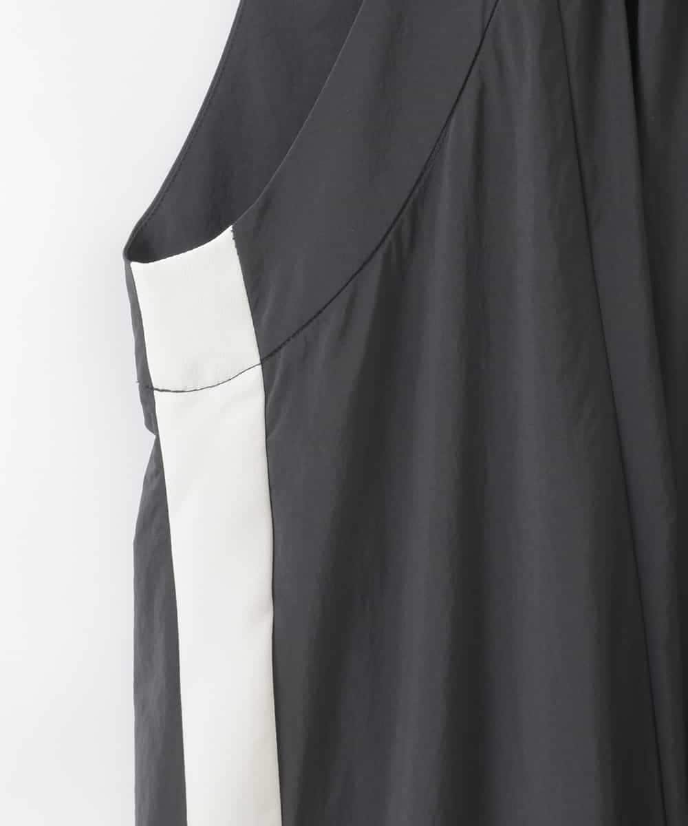 ZMEGE22100 al'aise modulation(アレーズモジュレーション) サイドラインナイロンジャンパースカート ブラック