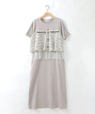 ZMEGE24170 al'aise modulation(アレーズモジュレーション) ジョイントデザインツーピース風ワンピース ベージュ