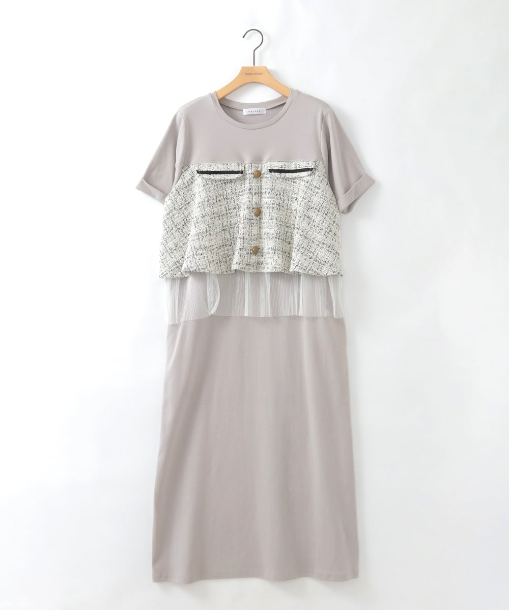 ZMEGE24170 al'aise modulation(アレーズモジュレーション) ジョイントデザインツーピース風ワンピース ベージュ