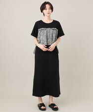 ZMEGE24170 al'aise modulation(アレーズモジュレーション) ジョイントデザインツーピース風ワンピース ブラック