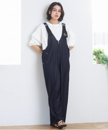 ZMEGE25148 al'aise modulation ペインターロゴ刺繍サロペット