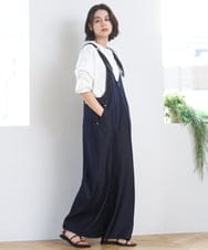ZMEGE25148 al'aise modulation(アレーズモジュレーション) ペインターロゴ刺繍サロペット ネイビー