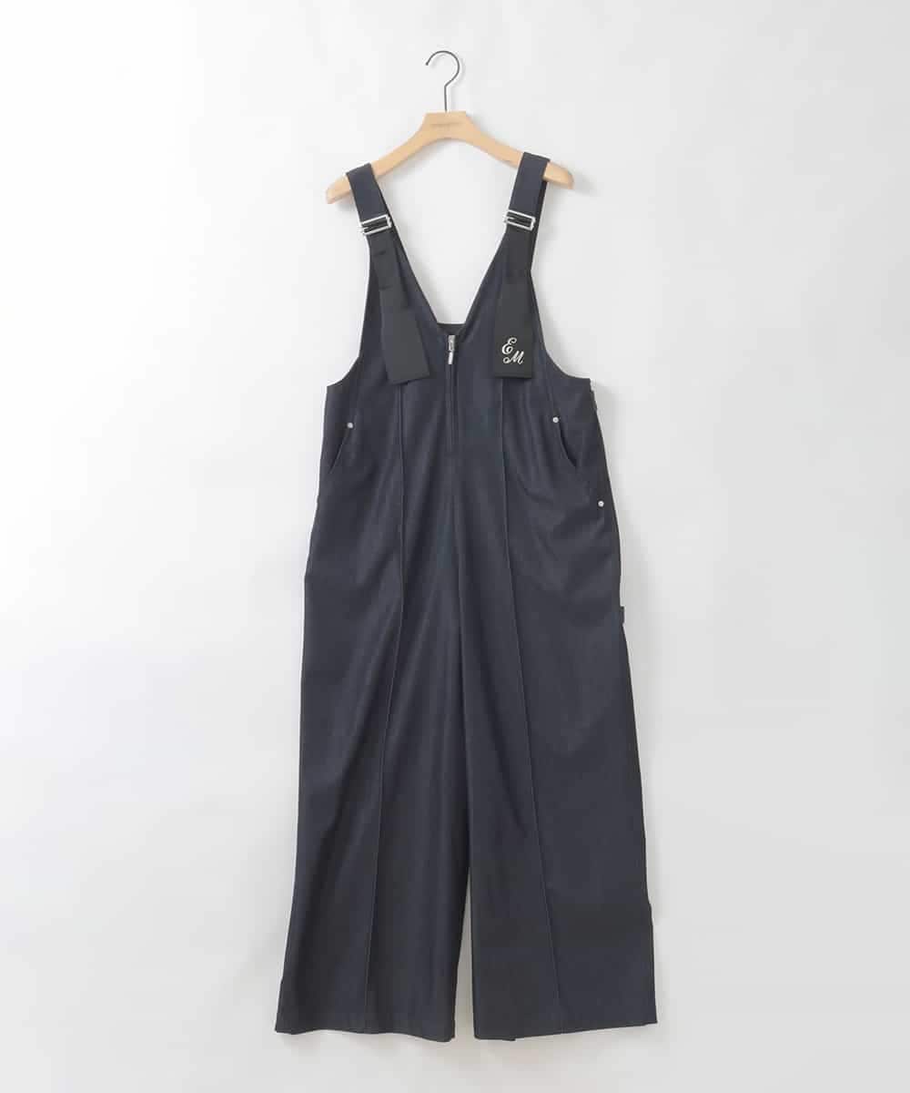 ZMEGE25148 al'aise modulation(アレーズモジュレーション) ペインターロゴ刺繍サロペット ネイビー