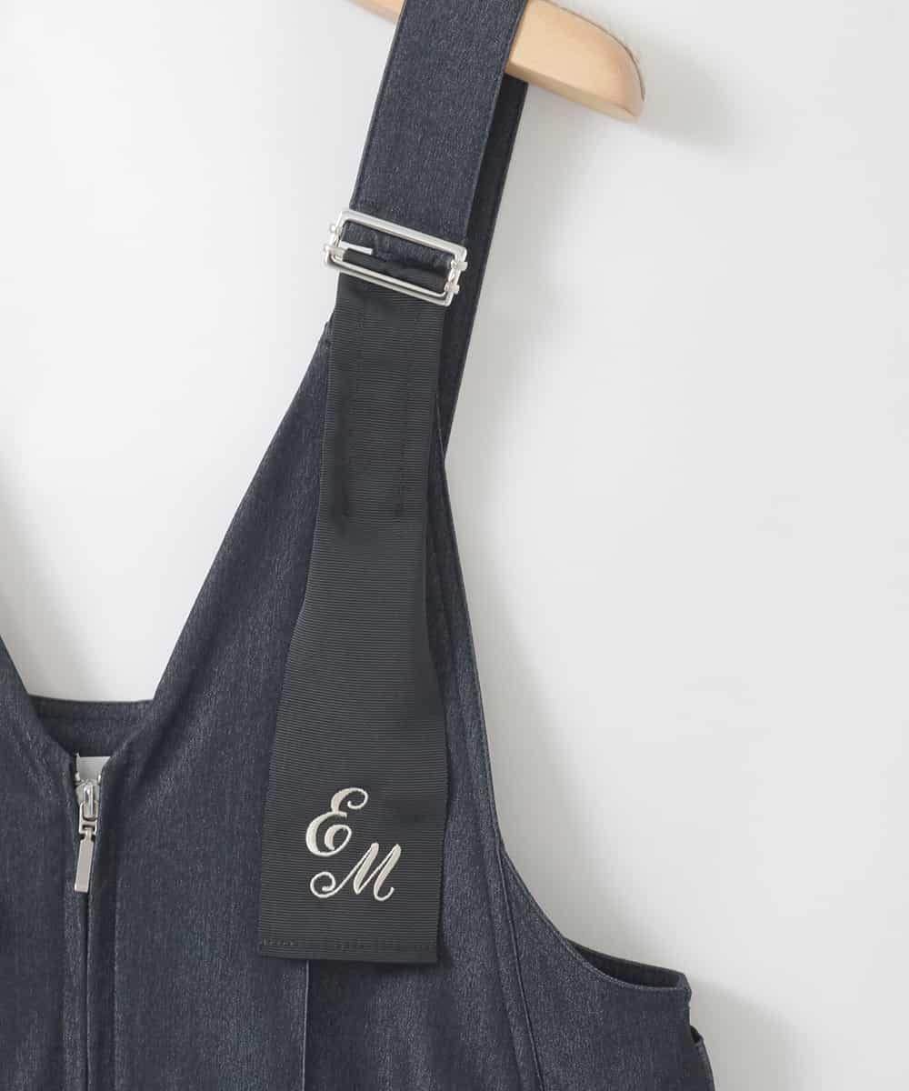 ZMEGE25148 al'aise modulation(アレーズモジュレーション) ペインターロゴ刺繍サロペット ネイビー