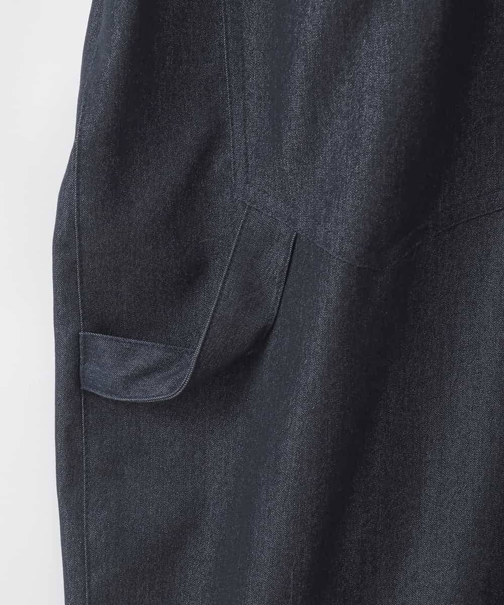 ZMEGE25148 al'aise modulation(アレーズモジュレーション) ペインターロゴ刺繍サロペット ネイビー