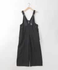 ZMEGE25148 al'aise modulation(アレーズモジュレーション) ペインターロゴ刺繍サロペット ブラック