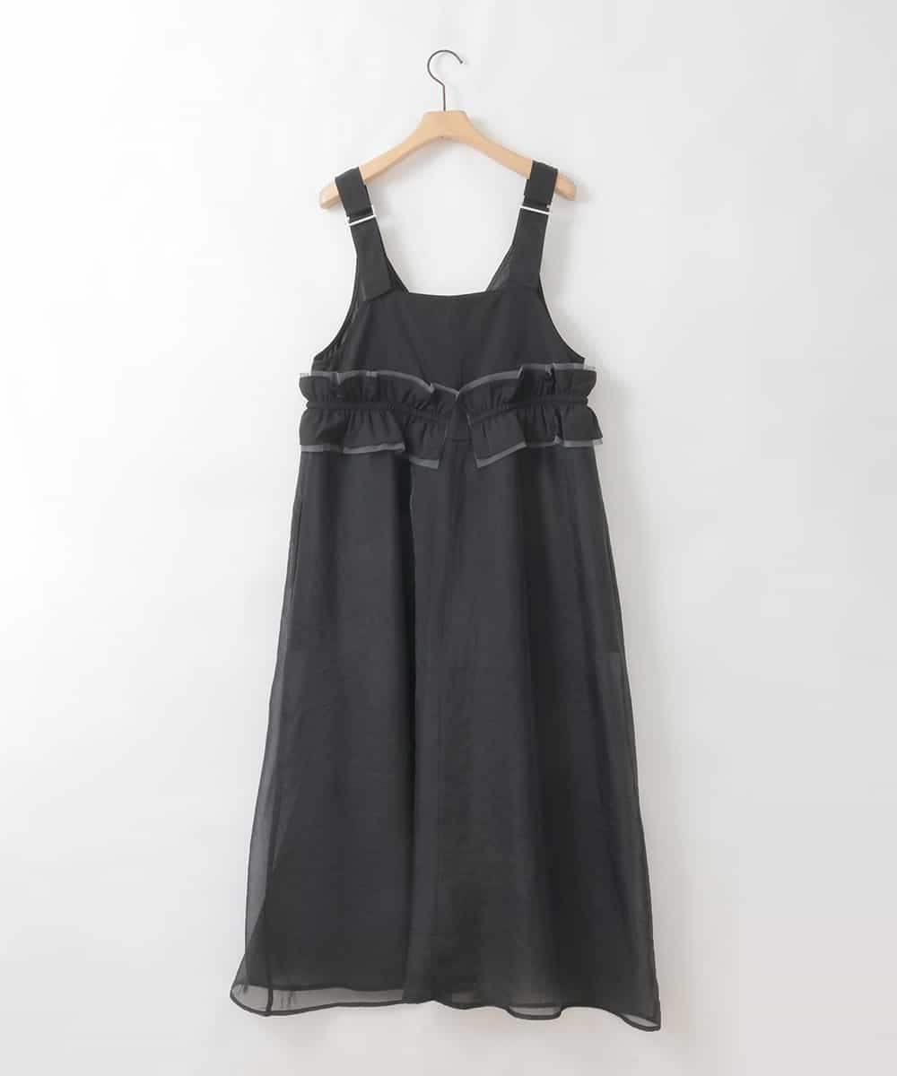 ZMEGE26158 al'aise modulation(アレーズモジュレーション) ギャザーフリルベルトワンピース ブラック