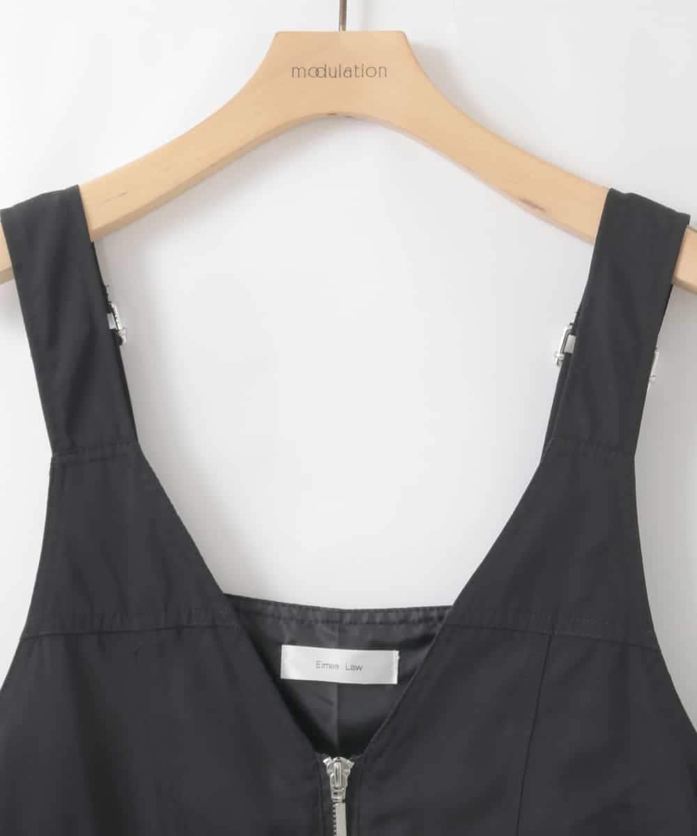ZMEGE26158 al'aise modulation(アレーズモジュレーション) ギャザーフリルベルトワンピース ブラック
