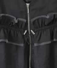 ZMEGE26158 al'aise modulation(アレーズモジュレーション) ギャザーフリルベルトワンピース ブラック