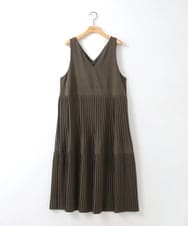 ZMEGE27140 al'aise modulation(アレーズモジュレーション) プリーツデザインジャンパースカート カーキ