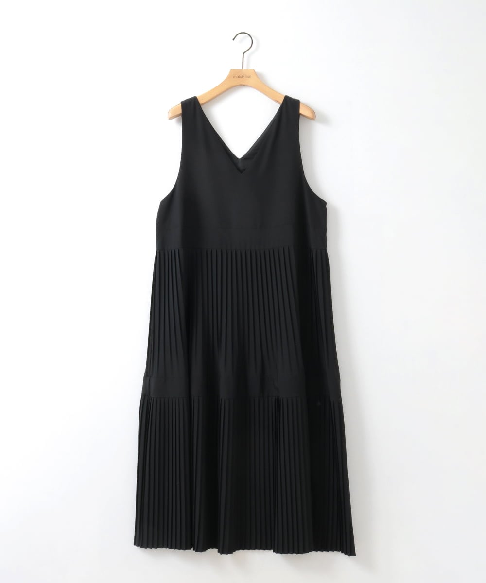 ZMEGE27140 al'aise modulation(アレーズモジュレーション) プリーツデザインジャンパースカート ブラック