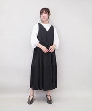 ZMEGE27140 al'aise modulation(アレーズモジュレーション) プリーツデザインジャンパースカート ブラック