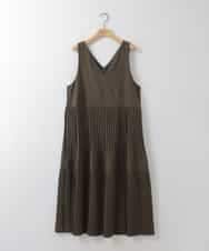 ZMEGE27140 al'aise modulation(アレーズモジュレーション) プリーツデザインジャンパースカート カーキ