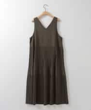 ZMEGE27140 al'aise modulation(アレーズモジュレーション) プリーツデザインジャンパースカート カーキ