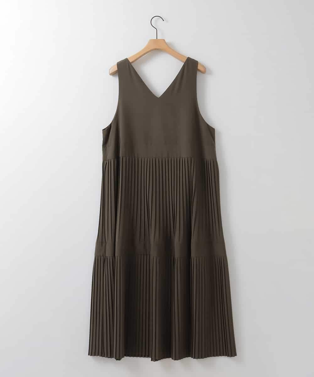 ZMEGE27140 al'aise modulation(アレーズモジュレーション) プリーツデザインジャンパースカート カーキ