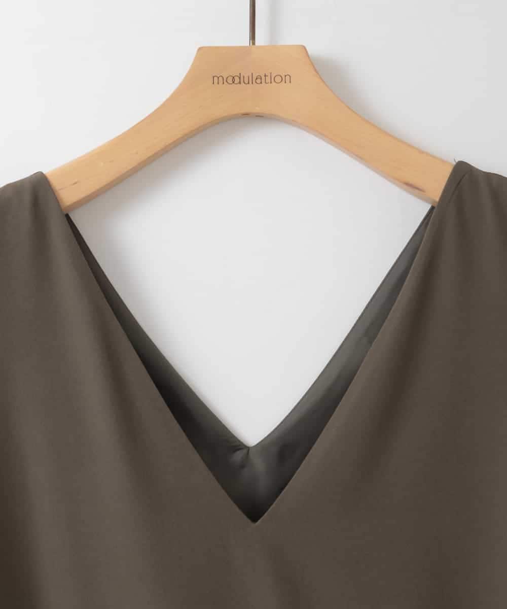 ZMEGE27140 al'aise modulation(アレーズモジュレーション) プリーツデザインジャンパースカート カーキ