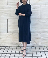 日本製】袖リブバンドカラーワンピース(ワンピース) | al