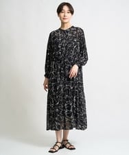 ZMEGW27160 al'aise modulation(アレーズモジュレーション) ウエストリボンジョーゼットワンピース 花柄