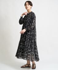 ZMEGW27160 al'aise modulation(アレーズモジュレーション) ウエストリボンジョーゼットワンピース 花柄