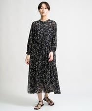 ZMEGW27160 al'aise modulation(アレーズモジュレーション) ウエストリボンジョーゼットワンピース 花柄