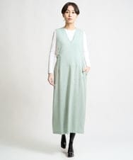 ZMEGW28130 al'aise modulation(アレーズモジュレーション) フリンジジャンパースカート グリーン