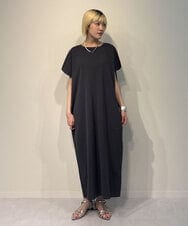 ZMEHB41139 al'aise modulation(アレーズモジュレーション) 【洗える】オーバーシルエットニットワンピース ダークグレー