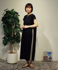 ZMEHB42085 al'aise modulation(アレーズモジュレーション) 【洗える】サイドラインワンピース ブラック
