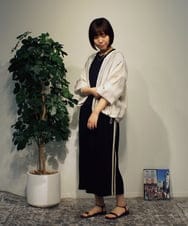 ZMEHB42085 al'aise modulation(アレーズモジュレーション) 【洗える】サイドラインワンピース ブラック