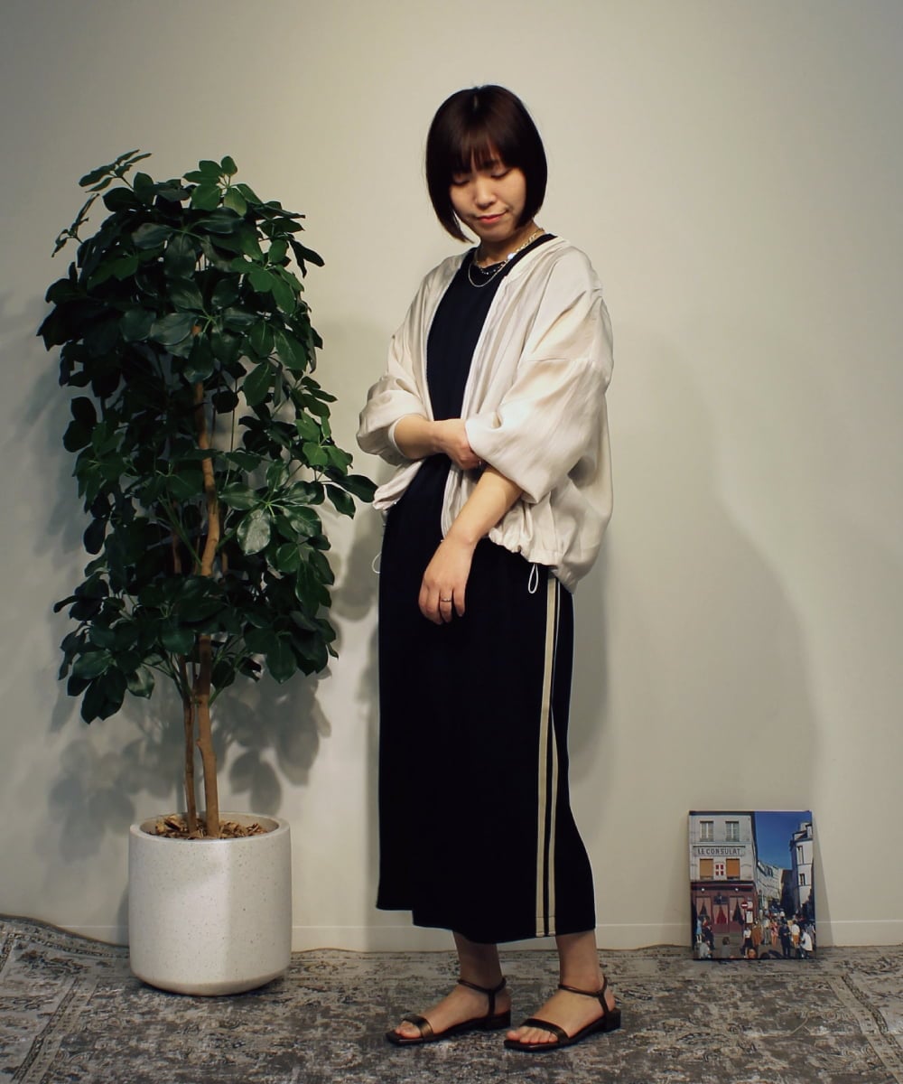 ZMEHB42085 al'aise modulation(アレーズモジュレーション) 【洗える】サイドラインワンピース ブラック