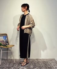 ZMEHB42085 al'aise modulation(アレーズモジュレーション) 【洗える】サイドラインワンピース ブラック