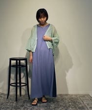 ZMEHB44128 al'aise modulation(アレーズモジュレーション) 配色切り替えスリーブレスワンピース ライトブルー