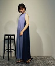 ZMEHB44128 al'aise modulation(アレーズモジュレーション) 配色切り替えスリーブレスワンピース ライトブルー