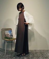 ZMEHB44128 al'aise modulation(アレーズモジュレーション) 配色切り替えスリーブレスワンピース ブラウン