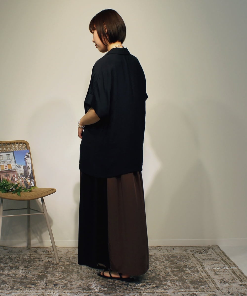 ZMEHB44128 al'aise modulation(アレーズモジュレーション) 配色切り替えスリーブレスワンピース ブラウン