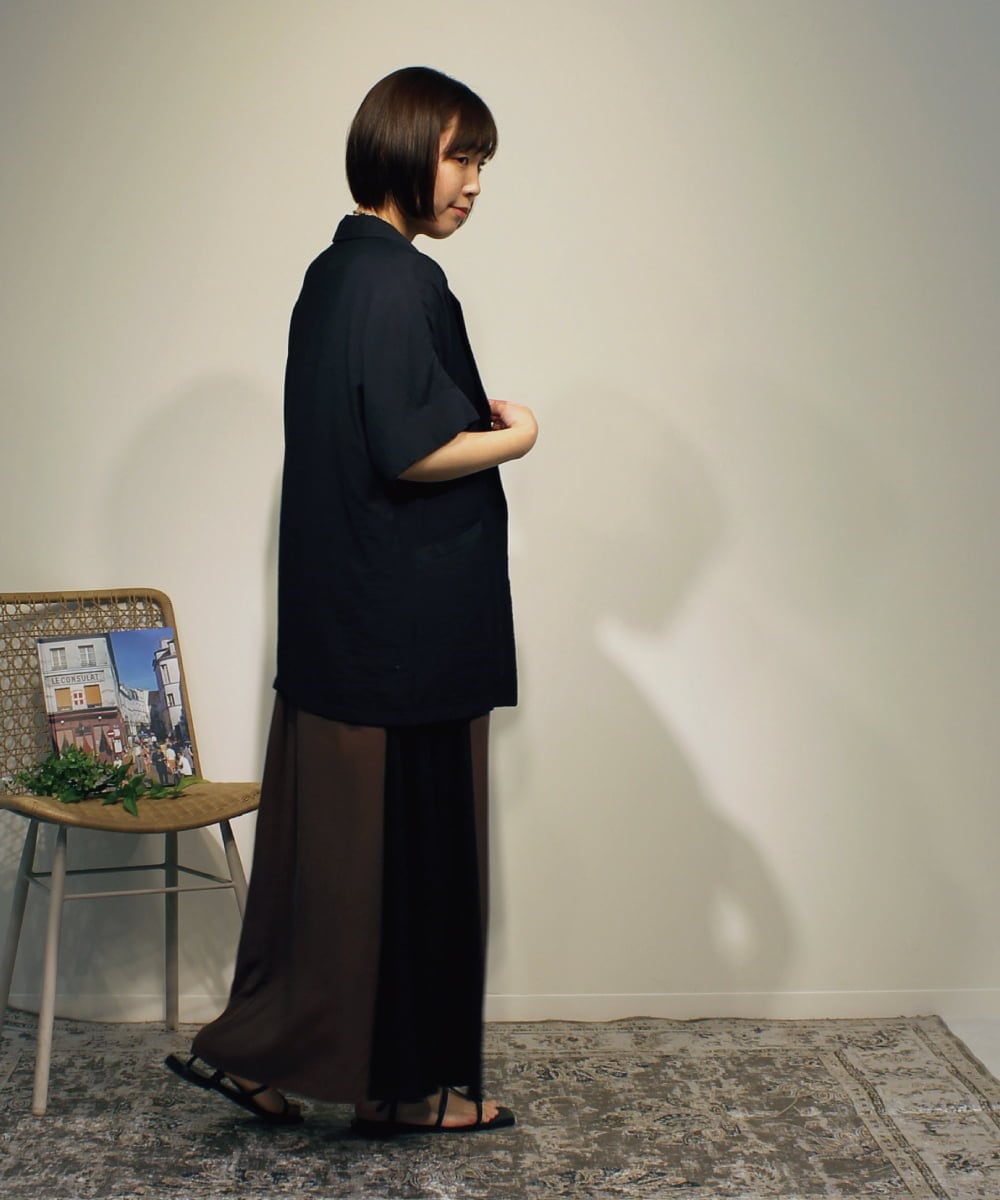ZMEHB44128 al'aise modulation(アレーズモジュレーション) 配色切り替えスリーブレスワンピース ブラウン