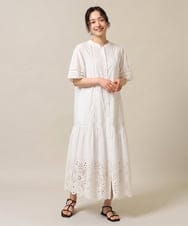 ZMEHE02150 al'aise modulation(アレーズモジュレーション) レースアクセントコットンロングワンピース アイボリー