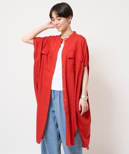 ZMEHW35160  リネン混ロングシャツ