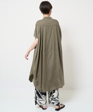 ZMEHW35160 al'aise modulation(アレーズモジュレーション) リネン混ロングシャツ カーキ