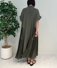 ZMEIB65150 al'aise modulation(アレーズモジュレーション) サイドプリーツシャツワンピース カーキ