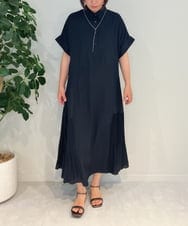 ZMEIB65150 al'aise modulation(アレーズモジュレーション) サイドプリーツシャツワンピース ブラック