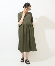 ZMEIB67168 al'aise modulation(アレーズモジュレーション) バックレイヤーワンピース カーキ