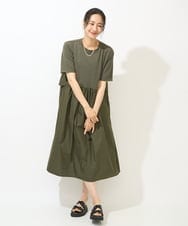 ZMEIB67168 al'aise modulation(アレーズモジュレーション) バックレイヤーワンピース カーキ