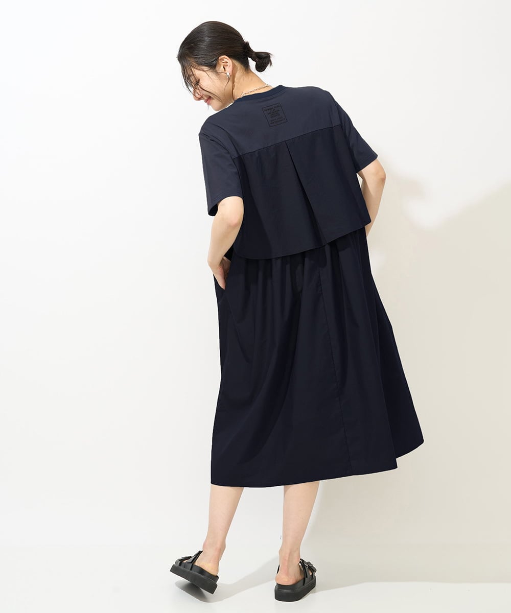ZMEIB67168 al'aise modulation(アレーズモジュレーション) バックレイヤーワンピース ネイビー