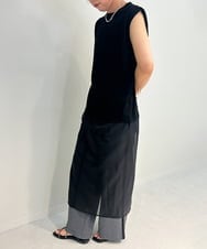ZMEIB68099 al'aise modulation(アレーズモジュレーション) シアージョイントノースリーブロングカットソー ブラック