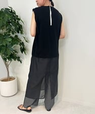 ZMEIB68099 al'aise modulation(アレーズモジュレーション) シアージョイントノースリーブロングカットソー ブラック