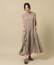 ZMEIE18150 al'aise modulation(アレーズモジュレーション) 【先行予約対象】【洗える】タックプリーツワンピース ベージュ