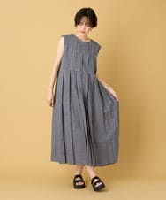ZMEIE18150 al'aise modulation(アレーズモジュレーション) 【洗える】タックプリーツワンピース ダークグレー