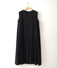 ZMEIE18150 al'aise modulation(アレーズモジュレーション) 【先行予約対象】【洗える】タックプリーツワンピース ブラック