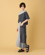 ZMEIE20188 al'aise modulation(アレーズモジュレーション) 【接触冷感/UVカット】異素材ドッキングレイヤードワンピース ブラック